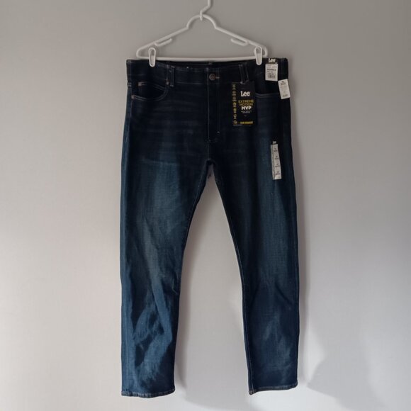 Lee Extreme Motion Cotton Denim Blue Jeans MVP Slim Straight Cobra Blue 42 x 32 - Picture 7 of 10